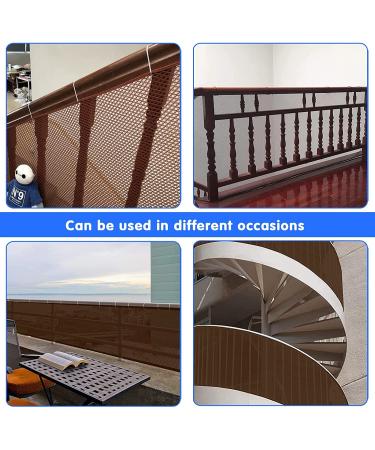 Balcony Safety Net for Child Stairs Banister Guard Mesh 10ft x 2.5ft Deck Railing Protective Net for Baby Kids Toys Pets (Brown) Brown 1 pack - Buy Online on GoSupps.com
