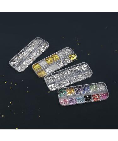 ECSiNG 4 Boxes Mixed Flat Back Hot Fix Round Glass Rhinestones Kit 2-5mm Clear AB Mixed Colours for Manicure Nail Decorations DIY Face Art - Buy Online on GoSupps.com