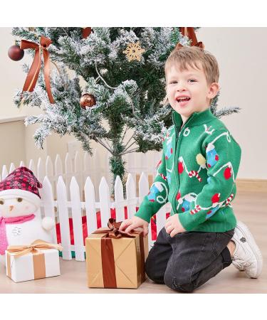 Christmas Reindeer Toddler Boys Sweater Cardigan - Green | 12-18 Months - Buy Online on GoSupps.com