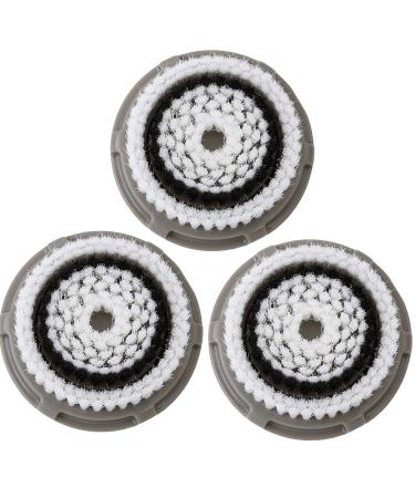 Facial Cleansing Brush Heads Replacement Facial Cleansing Brush Head Normal Facial Brush Heads for Acne Prone Clogged Enlarged Pore Skins (3Pack/Grey)