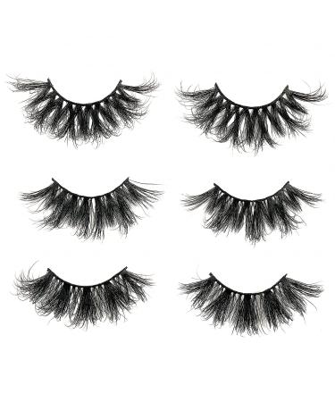 22mm 25mm 3D Mink Lashes Mink Eyelashes  Real Mink Lashes Fluffy Volume 5D Mink Lashes Mink false Eyelash Strip (FC26)