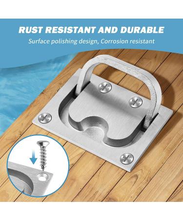 TEANTECH 316 Stainless Steel Hatch Pull Flush Lift Boat Ring Hatches Pull Handle - Set of 2 - Buy Online on GoSupps.com