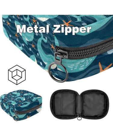 Portable Women's Binding-Up Bags | Menstrual Cup Pocket & Tampon Holder for Teen Girls | Oceanhai Blue Pattern - Buy Online on GoSupps.com