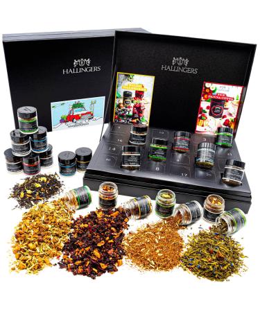 Hallingers Christmas Car - Tea Advent Calendar Handmade vegan & gluten -free in screw glasses (set) - Mother's Day gift & gift ideas for Father's Day |Recovery chalukka friendship 24er tea advent calendar - Buy Online on GoSupps.com