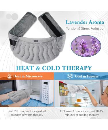 Maginno Microwave Heating Pad for Back Pain Relief and Cramps - Lavender Aroma - 100% Herbs & Clay - Moist Therapy Pack for Lumbar, Waist, Stomach, Neck, Shoulder - Weighted Wrap - Warm & Cold Compress - Buy Online on GoSupps.com