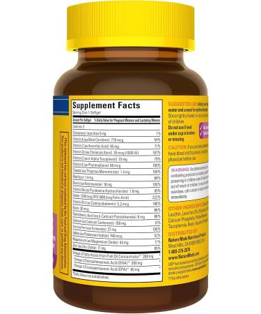 Nature Made Prenatal with Folic Acid + DHA | 60 Softgels | Daily Prenatal Vitamin & Mineral Supplement - Buy Online on GoSupps.com