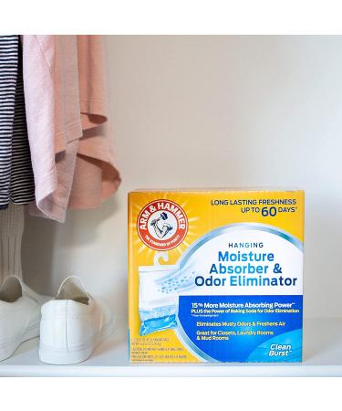 Arm & Hammer Hanging Moisture Absorber 6 Pack - Clean Burst, 16.1 oz. - Closet & Small Room Odor Eliminator - Buy Online on GoSupps.com