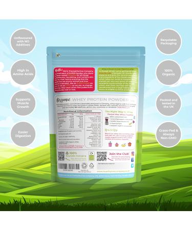Organic Whey Protein Powder (300g) by TheHealthyTree - Grass Fed, Unflavoured, Gluten-Free Natural Protein for Muscle Growth & Recovery - Pack of 1 - Buy Online on GoSupps.com