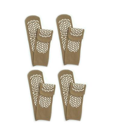 GBM Secure Step safety socks double-sided non-slip 4 pairs L skin-coloured
