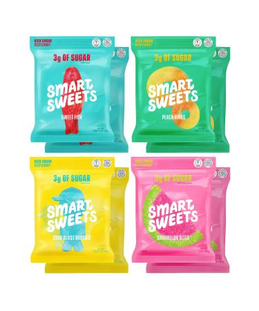 SmartSweets Variety Pack, Candy With Low Sugar & Calorie, Healthy Snacks For Kids & Adults - Sweet Fish, Sourmelon Bites, Peach Rings, Sour Blast Buddies, 1.8oz (Pack of 8) Core 4 Variety Pack