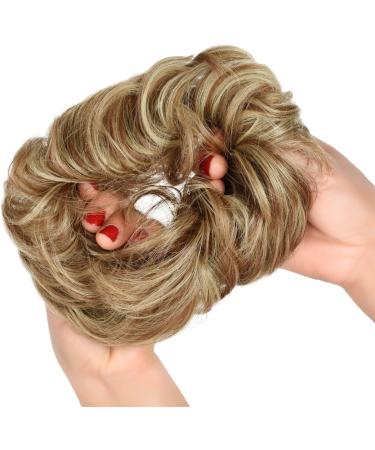 Yamel Messy Bun Hair Extension - Light Brown/Ash Blonde Curly Updo Scrunchie - Buy Online on GoSupps.com