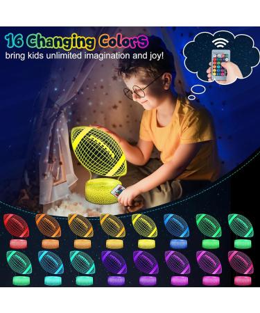 American Football 3D Illusion Night Lamp for Boys | 16 Colors Change with Remote | Sports Fan Bedroom Decor | Great Christmas Birthday Gift - Buy Online on GoSupps.com