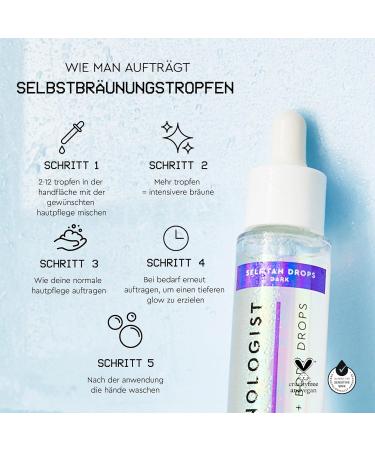 Tanologist Self-Tanning Drops Dark (30ml) - Clean Vegan & Dermatologist Approved | Ideal for Sensitive Skin - Buy Online on GoSupps.com