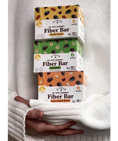 D'vash "Not Your Grandma s" Fiber Bars 1 Box (6 Bars) (1 Box Pecan Cacao) Pecan Cacao 1 Box - Buy Online on GoSupps.com