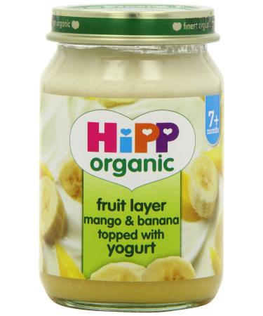 HiPP Organic Stage 2 From 7 Months Fruit Duet Mango and Banana with Yogurt 6 x 160 g (Pack of 2 Total 12 Pots)