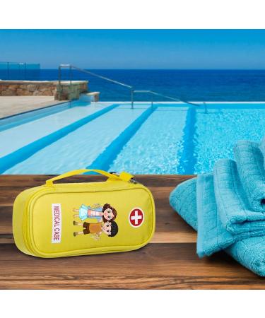 Kid's Yellow Insulated EpiPen Carrying Case - Fits 2 EpiPens, Auvi-Q, Inhaler, Eye Drops - Portable Bag with Zipper for Allergy Medicine - Buy Online on GoSupps.com