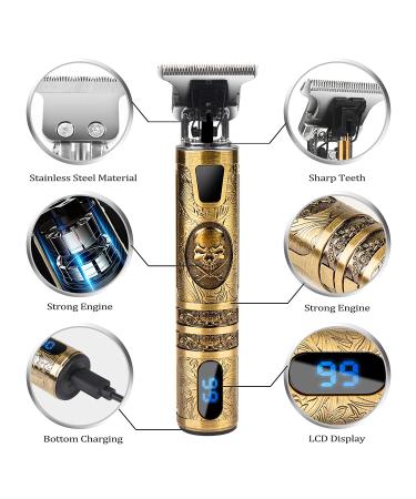 Men's Skull Design Hair Trimmer - Upgrade Electric T-Blade Cordless Clippers with LED Display - Buy Online on GoSupps.com