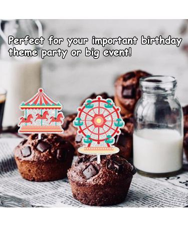 S-Cp-0004 Ice Cream Fruit Dessert Cupcake Topper Colorful Glitter Happy Birthday Sensory Pop Game Theme Decor Supplies Baby Shower Boys Girls Birthday Party Decorations - Buy Online on GoSupps.com