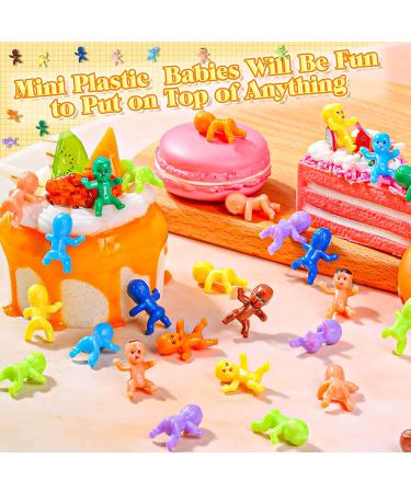 Selizo 100pcs Mini Plastic Babies Small King Cake Figurines for Baby Shower Games Bulk Pack in 10 Colors 100 Pieces - Buy Online on GoSupps.com
