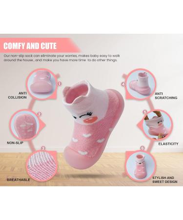 Dookeh Baby Girl Pink Soft Sole Sneakers | Non-Slip First Walking Shoes 2-3 Years | Toddler Infant Babygirl Sock Shoes - Buy Online on GoSupps.com