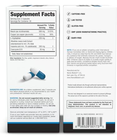 Novex Biotech Oxydrene NAD+ Enhancer - Metabolism & Cardio Support - 60 Capsules - Buy Online on GoSupps.com