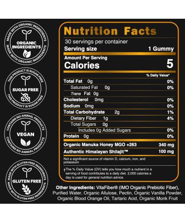 Organic SHILAJIT Gummies by NutroTonic | Shilajit for Men & Women | Cane Sugar Free Sweetened by Organic Manuka Honey | Clean Formula | Natural Fulvic & Humic Acid | 30 Healthy Gummies (3) Blood Orange 30 Count (Pack of 3) - Buy Online on GoSupps.com