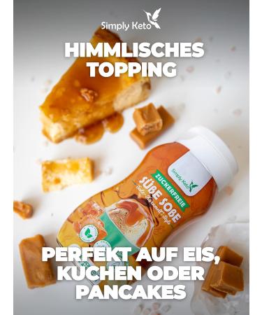 Simply Keto Dessert Sauce - Sugar-Free Salted Caramel Flavor | Low Carb 1g Net Carbs 7 kcal/100g | Aspartame & Sucralose Free - 350ml - Buy Online on GoSupps.com