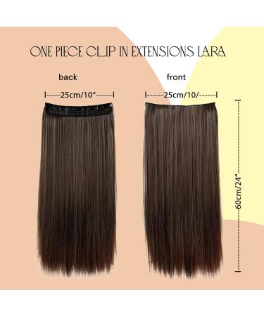 CAISHA 24" Clip In Hair Extensions One Piece Full Head Hairpiece Straight Brown Mix C59 brown mix #4T30 C59 - Buy Online on GoSupps.com