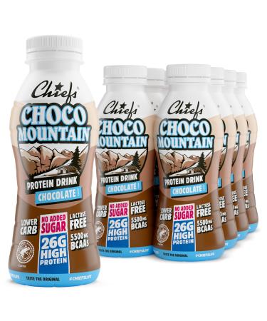 Chiefs Milk Protein Drink avec 26 g de prot ines et BCAA Shake riche en prot ines et faible en glucides sans lactose et sans sucres ajout s 8 x 330 ml (Choco Mountain)