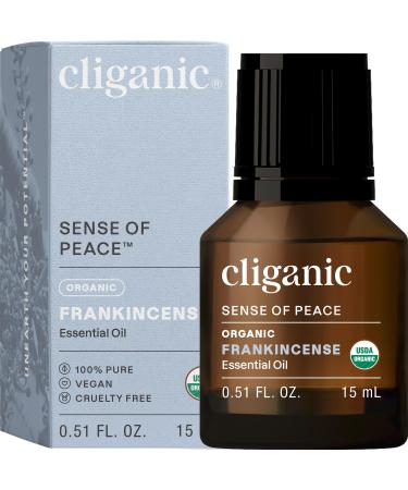 Cliganic Organic Frankincense Essential Oil - Boswellia Serrata 100% Pure Natural Undiluted for Aromatherapy | Non-GMO Verified
