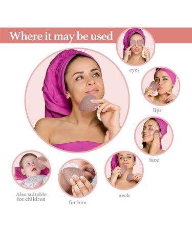 SINUTAN Konjac Sponge Set of 3 - Natural Bamboo Charcoal Green Tea Pure Red - Face Cleaning Sponge Detox Face Sponge Ecological Gift Idea - Buy Online on GoSupps.com