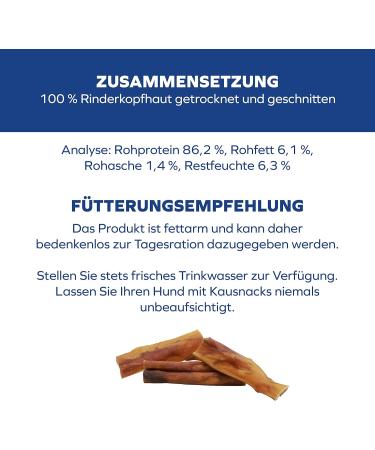 Schwenner Beef Head Skin Dried Dog Snacks - 500g Dental Care for Dogs - 20cm Treats - International Shipping - Buy Online on GoSupps.com