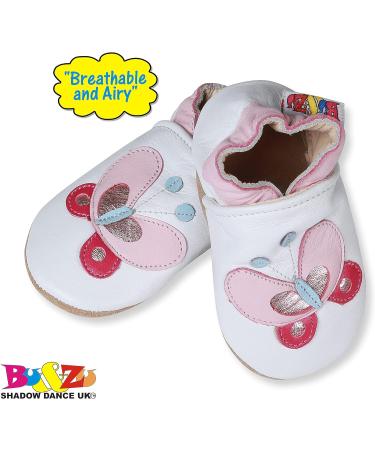 SHADOW DANCE UK Baby Shoes | Soft Sole Toddler Shoes for Boys & Girls | Leather Winter Booties | Pink Butterfly Design | Size 28 | 12-18 Months - Buy Online on GoSupps.com