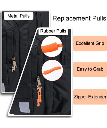 Universal Zipper Pull Replacement Kit - 12 Pack Balck Extenders for Golf Bags, Backpacks, Jackets, Pants, Boots, Coats, Luggage - Buy Online on GoSupps.com
