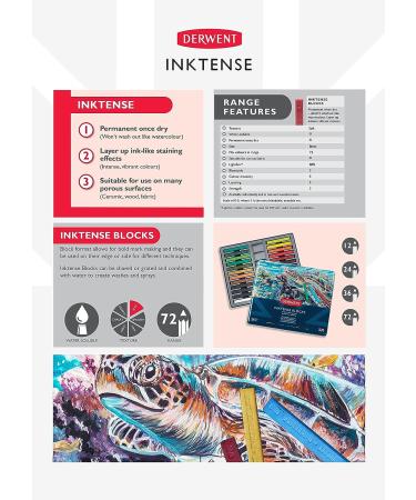 Derwent Inktense Blocks 24 Tin Set - Soft Texture, Watersoluble for Watercolor, Drawing, Crafts - Professional Quality 8mm Blocks for Paper and Fabric - 24 Count - Buy Online on GoSupps.com