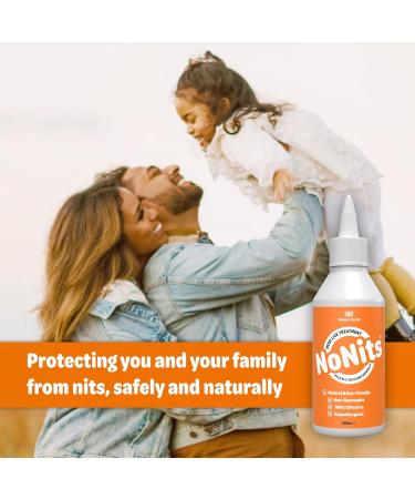 NoNits NoNits Head Lice Treatment Kills All Head Lice and Eggs Premium Nit Treatment Serum Safe 100% Effective Lice Treatment Extra Defence for All Hair Types Children and Adults Made In The UK 200ml - Buy Online on GoSupps.com