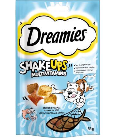 Dreamies Shake Ups Multivitamins Seafood Festival - 55g Katzenleckerlis Portion Bag (6 Bags) - Premium Cat Treats for International Shipping - Buy Online on GoSupps.com