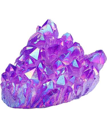 Natural Crystal Rough Crystal Decoration 1PC Natural Amethyst Titanium Coated Quartz Crystal Cluster Rock Stone Geode Gemstone Home Decor Purple Home Decor Beautiful Gifts (Size : 100g) - Buy Online on GoSupps.com