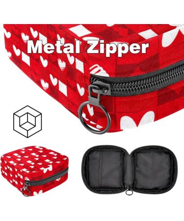 Buy Portable Storage Bags for Women's Bandages & Menstrual Products - Heart Design Red Checkable - Ideal for School & Office - Buy Online on GoSupps.com