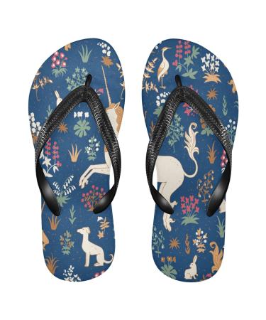 Mnsruu vintage floral animal unicorn leaf flip flops flip flip flips sandals home slippers hotel spa bedroom travel xxl for men women