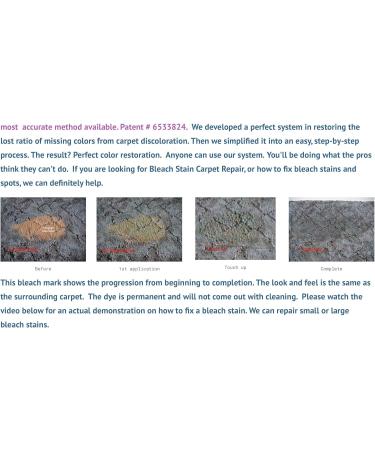 Homeowners Spot Dye Kit | Restore Carpet Color & Repair Discoloration from Bleach Acne Meds & Chemical Marks - Buy Online on GoSupps.com