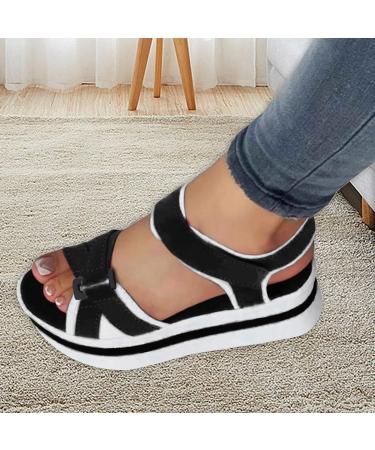Odavom Women's Flat Sandals - Wear-Resistant Hiking Beach Sandals with Thick Sole (37 EU Black) - Buy Online on GoSupps.com