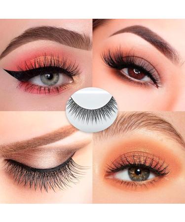 Natural False Eyelashes 2 pairs Strip Lashes with Glue Lashes Fluffy Wispy Long 3D Reusable Lashes For Daily Office Dating Fake Eyelashes - Buy Online on GoSupps.com