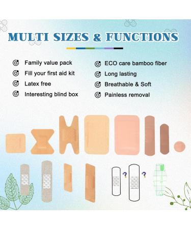 Variety Bandages Pack - 328ct Assorted Waterproof & Eco Bamboo Fabric Bandages | Sheer & Flex Fabric with Cartoon Designs - Perfect for All Sizes & Shapes - Buy Online on GoSupps.com