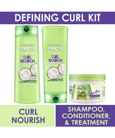 Garnier Fructis Curl Nourish Kit - Shampoo, Conditioner & Styling Treat Smoothie for Frizz-Resistant Curls | 24-Hour Frizz Control, Paraben-Free - Buy Online on GoSupps.com