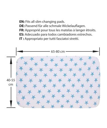 Lilly and Ben 2-Person Pack Wrap Cover | Cozy Suction-Strong Changing Pad Cover | Soft Terry Cotton | Easy-to-Care Clamping Cover for Narrow Pads - Blue Star - Buy Online on GoSupps.com