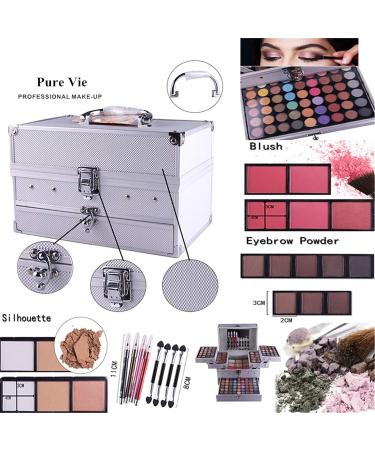 Pure Vie 132 Color All in One Makeup Gift Set - Eyeshadow, Concealer, Lip Gloss, Face Powder, Blush, Contour, Eyebrow Powder - Buy Online on GoSupps.com
