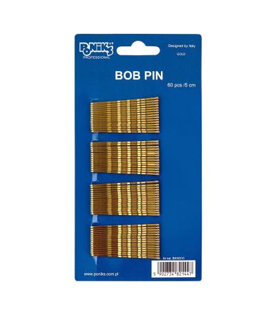 Poniks Gold Metal Bobby Pins - 5cm Wave Shape Hair Clips 60 Pieces for Stylish Hairdos | International Shipping - Buy Online on GoSupps.com