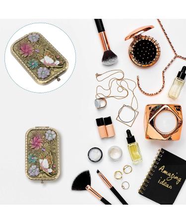 Lurrose Double Sided Vintage Handheld Makeup Mirror - Metal Cosmetic Mirror for Women - Buy Online on GoSupps.com
