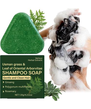 Nature Triangle Usman Grass Shampooing Bar Seven Green Shampooing solide avec feuilles d'arbre de vie oriental Polygonum Multiflorum et romarin nettoie en profondeur renforce et lisse les cheveux - Buy Online on GoSupps.com